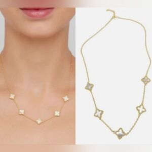 ADORNIA White Mother Of Pearl Floral Necklace